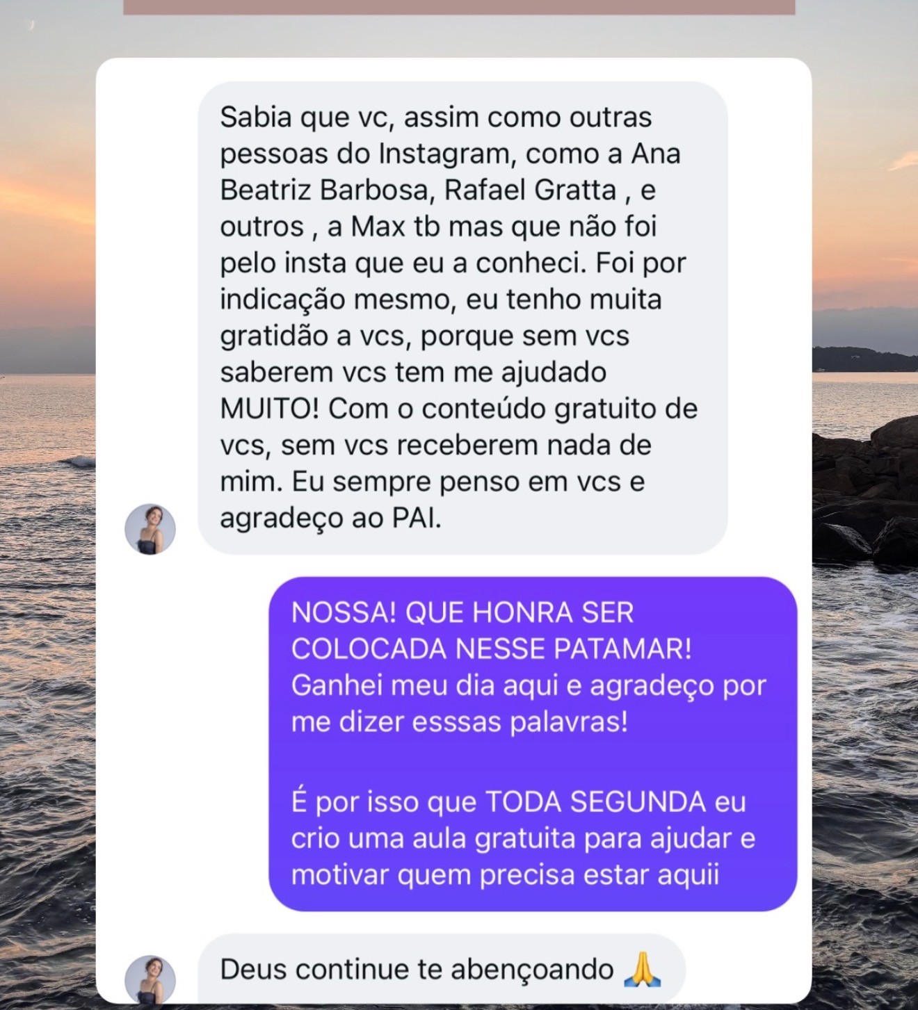 O Instagram mostra o que *as pessoas percebem* sobre você
