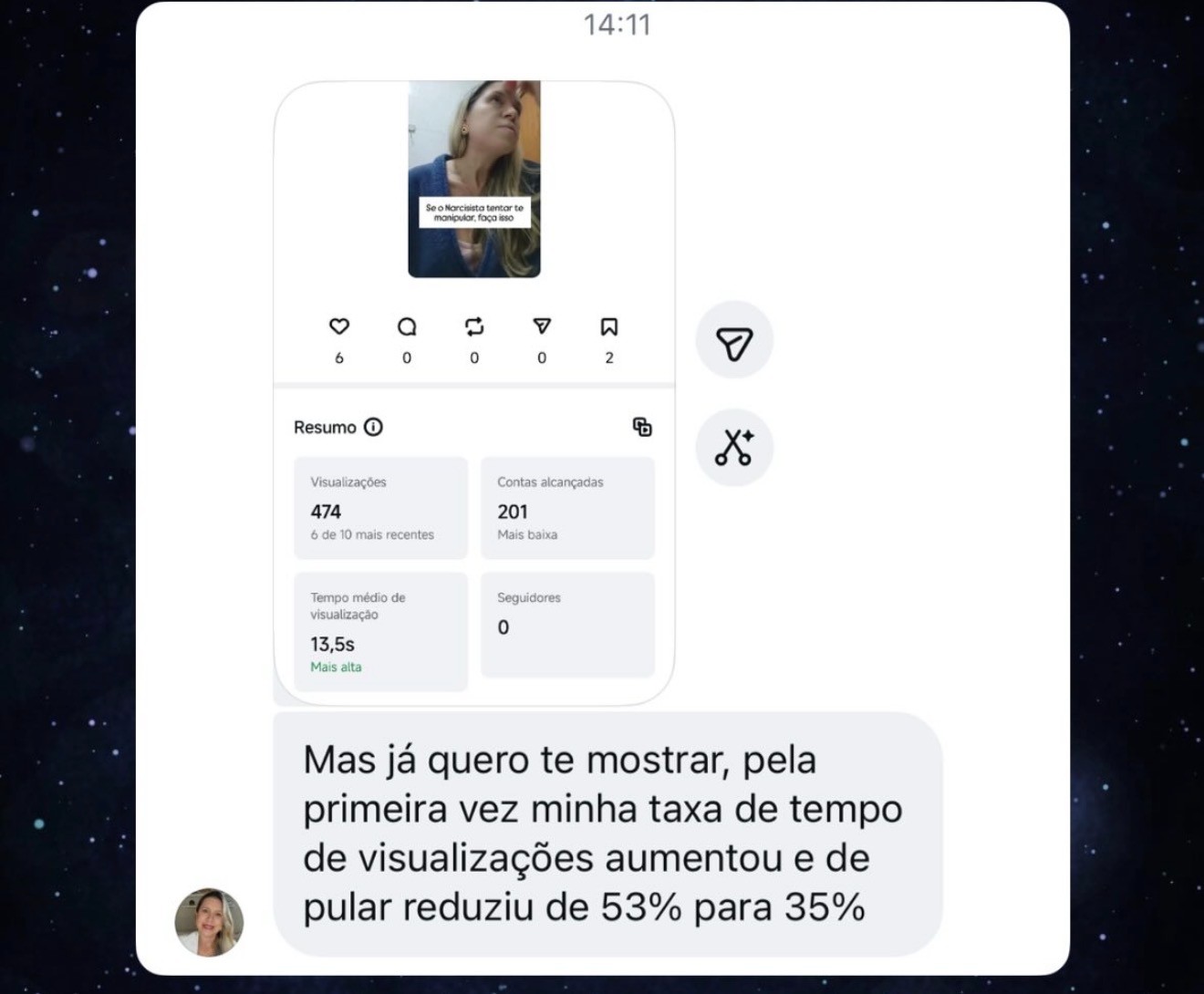 O Instagram mostra o que *as pessoas percebem* sobre você