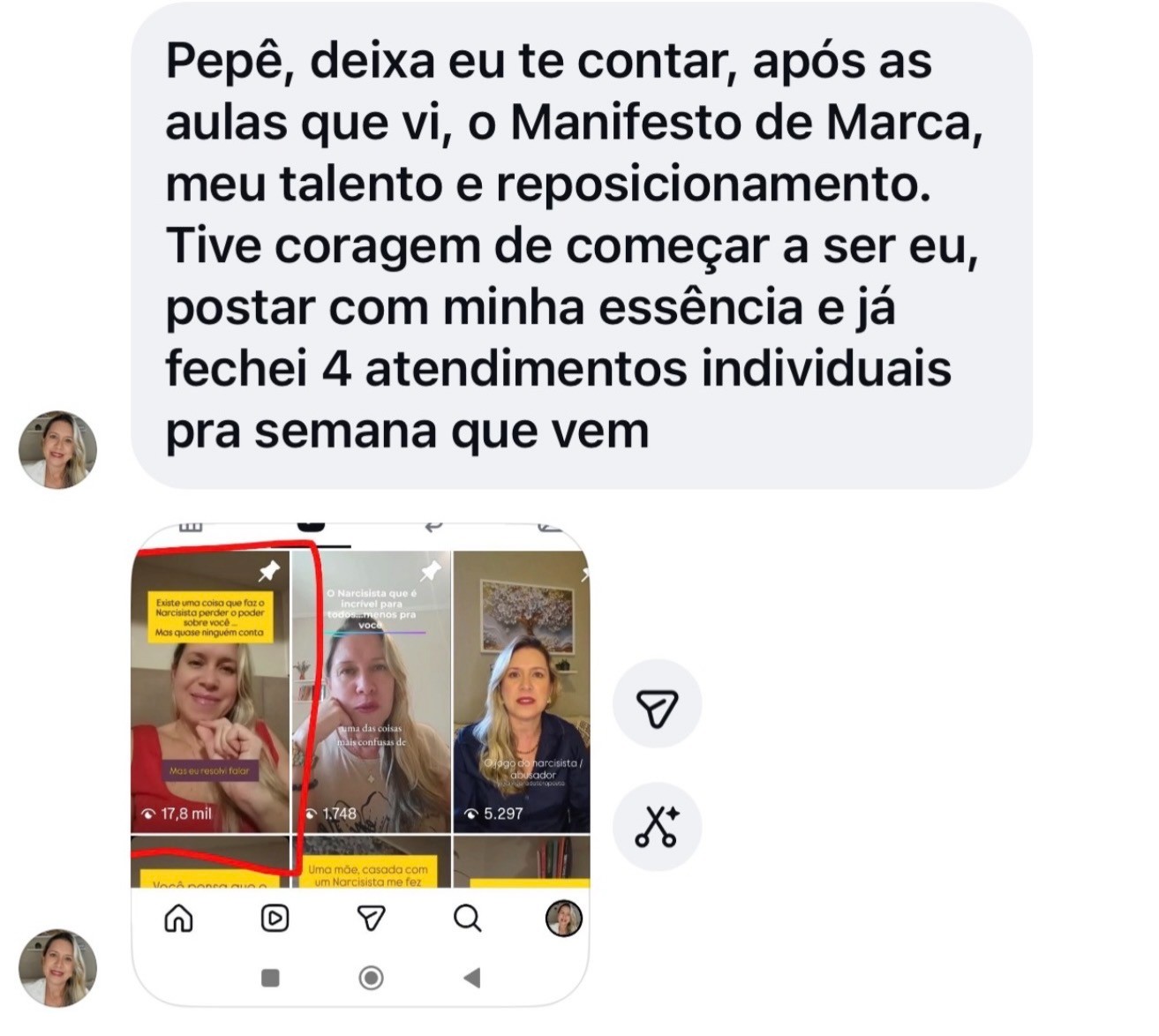 O Instagram mostra o que *as pessoas percebem* sobre você