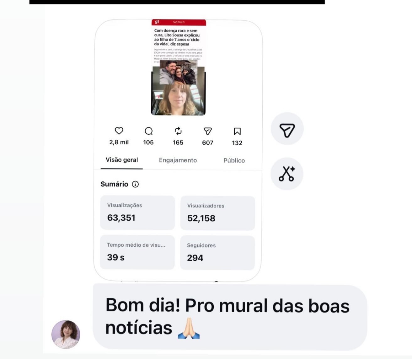 O Instagram mostra o que *as pessoas percebem* sobre você