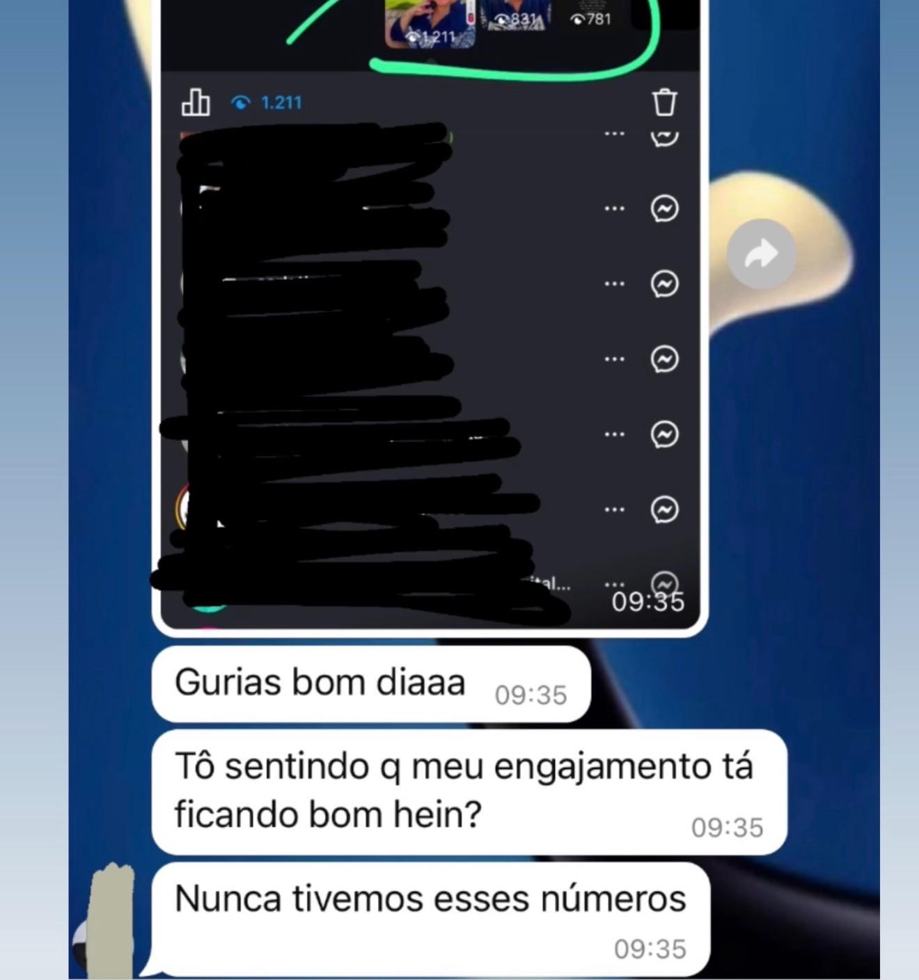 O Instagram mostra o que *as pessoas percebem* sobre você